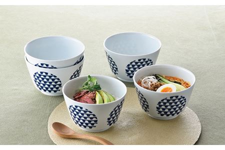 【波佐見焼】シュエット ミドル丼 どんぶり プチプチ 5個セット 食器 皿 【福田陶器店】 [PA236]  波佐見焼