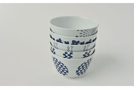 【波佐見焼】シュエット ミドル丼 どんぶり 5種セット 食器 皿 【福田陶器店】 [PA238]  波佐見焼