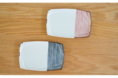 【波佐見焼】ハーフライン ペア 長角皿 プレート 食器 皿 【団陶器】 [PB82] 波佐見焼