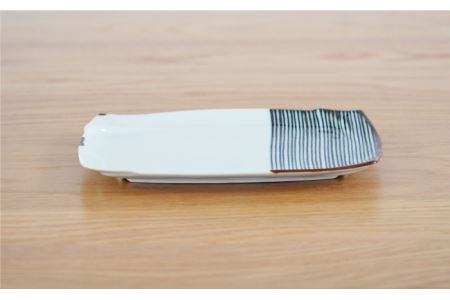 【波佐見焼】ハーフライン ペア 長角皿 プレート 食器 皿 【団陶器】 [PB82] 波佐見焼