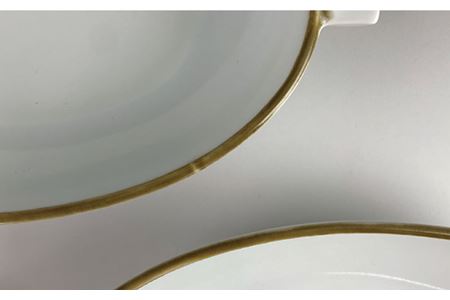 【波佐見焼】グラタン皿 大 ホワイト（藁白） 2枚セット カレー皿 パスタ皿 食器 皿 【和山】 [WB134]  波佐見焼