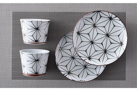 【波佐見焼】Sweet麻シリーズ マルチカップ ・ソーサー（黒） 4点セット スープカップ スープマグ 食器 食器 皿 【まるしん】 [WD35]  波佐見焼