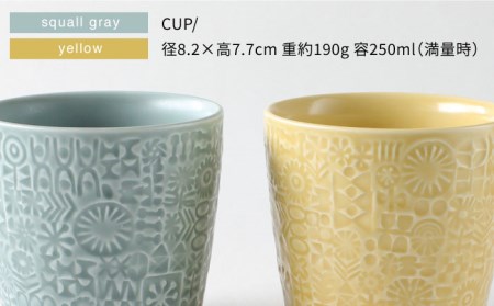 波佐見焼】PATTERNED CUP 全6色 6点セット 食器 皿 【BIRDS' WORDS