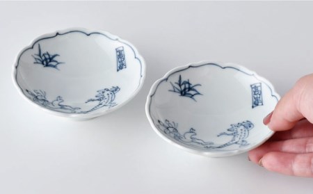 波佐見焼】鳥獣戯画 豆皿 5枚セット 食器 皿 【洸琳窯】 [GE50] 波佐見