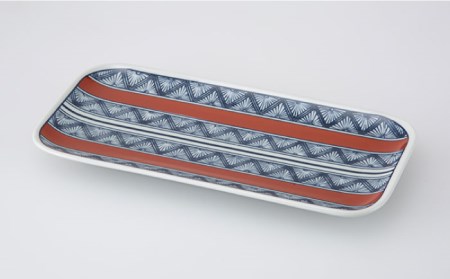 波佐見焼】染錦文様 長角皿揃 角皿 5点セット 食器 皿 【西海陶器】 1