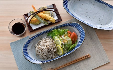 【波佐見焼】おとなの カレー皿 （染十草） 2枚セット 食器 皿 【大桂工房】 [GD30]  波佐見焼