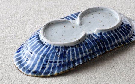 【波佐見焼】おとなの カレー皿 （染十草） 2枚セット 食器 皿 【大桂工房】 [GD30]  波佐見焼