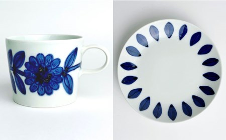 【波佐見焼】デイジー （青・グレー） コーヒーカップ・ソーサー・プレート 22cm 6点セット 食器 皿 【西山】【NISHIYAMAJAPAN】 [CB114]  父の日 波佐見焼