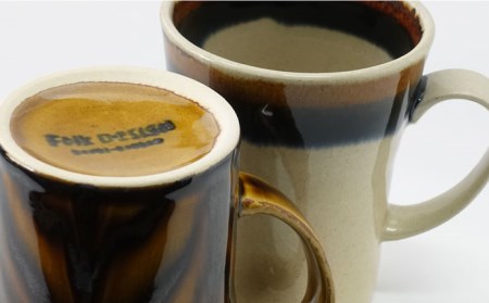 【波佐見焼】Folk Design 二色巻・矢羽根飴釉 マグカップ ペアセット 食器 皿 【玉有】 [IE23] 波佐見焼