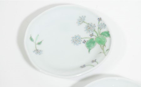 【波佐見焼】小花紋 小皿 ペアセット 食器 皿 【藍水】 [GB38]  波佐見焼
