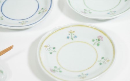 【波佐見焼】花暦 小皿 3枚セット 食器 皿 【藍水】 [GB42]  波佐見焼