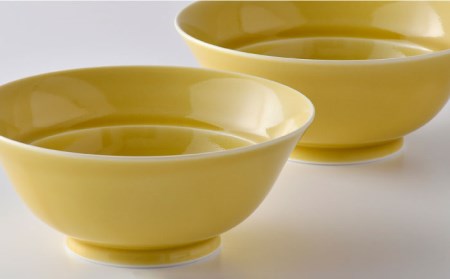 【波佐見焼】粋碗 どんぶり 茶碗 イエロー ペアセット 食器 皿 【光春窯】 [XD67] 波佐見焼