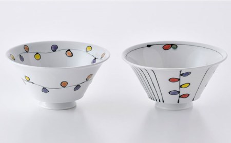 【波佐見焼】イケメン丼 どんぶり 2個セット（波風船、木立） 食器 皿 【大新窯】 [DC104]  波佐見焼