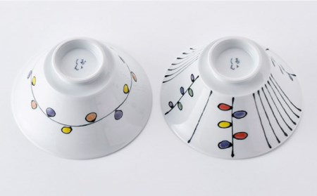 【波佐見焼】イケメン丼 どんぶり 2個セット（波風船、木立） 食器 皿 【大新窯】 [DC104]  波佐見焼