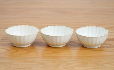 波佐見焼】花しのぎ 丸小付 小鉢 （白） 3点セット 食器 皿 【団陶器 