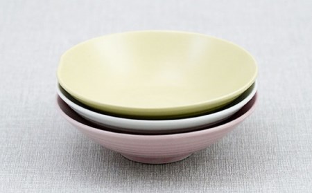 【波佐見焼】アイシー ボウル 小 （ホワイト・イエロー・ピンク） 3点セット 食器 皿 【団陶器】 [PB111] 波佐見焼