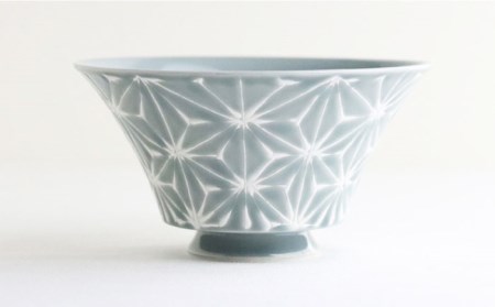 【大感謝祭対象】【波佐見焼】ホワイトライン麻 ミニ丼 どんぶり 瑠璃・グレー ペアセット 食器 皿 【翔芳窯】 [FE166]  波佐見焼