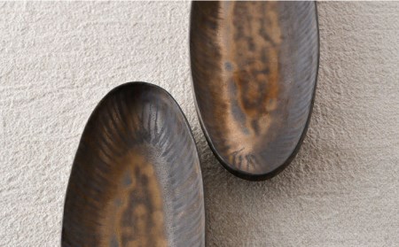 【波佐見焼】十草ゴールド カヌー鉢 ボウル ペアセット 食器 皿 【三栄陶器】 [QD01] 波佐見焼