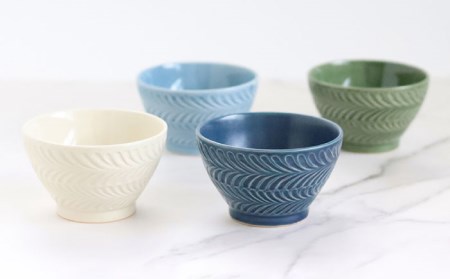 【波佐見焼】ローズマリー 茶碗 グレー・ブルーグレー ペアセット 食器 皿 【翔芳窯】 [FE178]  波佐見焼