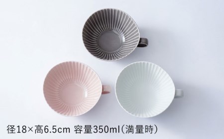 波佐見焼】しのぎ スープカップ 3点セット スープマグ マグカップ カフェオレカップ 食器 皿 【一龍陶苑】 [CC68] 波佐見焼 | 長崎県波佐見町  | ふるさと納税サイト「ふるなび」