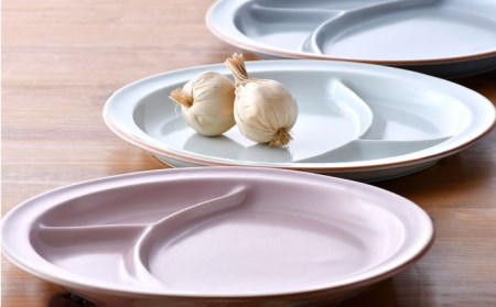 【波佐見焼】マットカラー ランチプレート 3枚セット （ピンク・ホワイト・グレー） 食器 皿 【大新窯】 [DC108]  波佐見焼