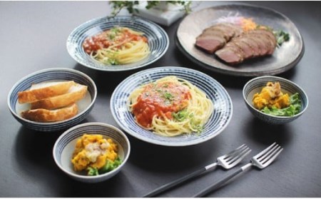 【波佐見焼 マルヒロ】BARBAR 藍駒 ペアセット（7点） [EB85] 波佐見焼