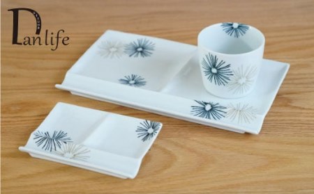 【波佐見焼】アクセント 仕切り プレート (大・小)・カップ セット 食器 皿 【団陶器】 [PB32] 波佐見焼