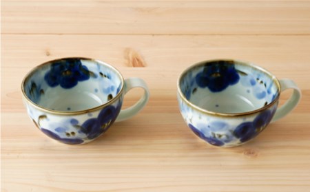 【波佐見焼】内外花詰 スープマグ 2個セット 食器 皿 【陶もと】 [PE06]  波佐見焼