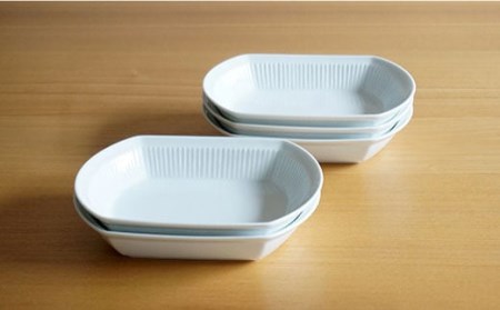 【白山陶器】【美しいレリーフ模様】よしず彫 煮付鉢 5ピース 白磁 食器 小鉢 【波佐見焼】 [TA77] 波佐見焼