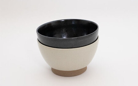 【波佐見焼】Furelu 丼（ホワイト・ブラック）2点セット 食器  皿 茶碗 鉢 ペア【藍染窯】[JC141] 波佐見焼