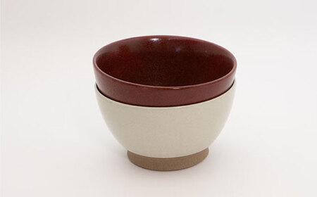 【波佐見焼】Furelu 丼（ホワイト・レッド）2点セット 食器  皿 茶碗 鉢 ペア【藍染窯】[JC143] 波佐見焼