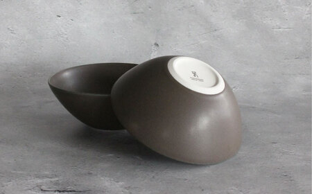 【波佐見焼】Naturalシリーズ ボウル 2個セット (ブラック） 皿 マット【光春窯】[XD84] 波佐見焼