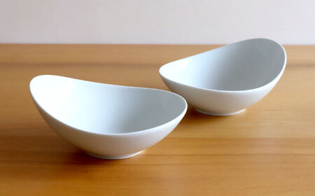 【白山陶器】【グッドデザイン賞受賞】CARVEボール(L) 白磁 2枚セット[TA128]