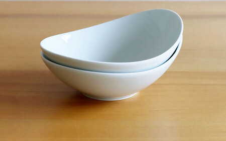 【白山陶器】【グッドデザイン賞受賞】CARVEボール(L) 白磁 2枚セット[TA128]