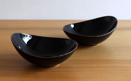 【大感謝祭対象】【白山陶器】【グッドデザイン賞受賞】CARVEボール(L) 天目 2枚セット[TA129]