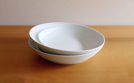 【白山陶器】【グッドデザイン賞受賞】COMMOフリーディッシュ 白磁 2枚セット[TA137]