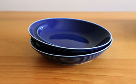 【白山陶器】【グッドデザイン賞受賞】COMMOフリーディッシュ ブルー 2枚セット[TA138]