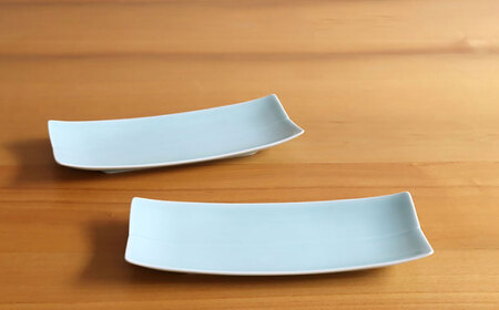 白山陶器　長方皿　ブルー　グレイ　大2 中2 小2 セット　角皿 白山陶器 長方皿 ブルー グレイ 大2 中2 小2 セット 角皿