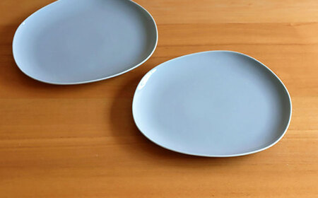 【白山陶器】【グッドデザイン賞受賞】ペトラプレート(L) グレイ 2枚セット[TA155]