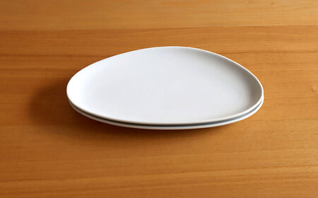 【白山陶器】【グッドデザイン賞受賞】ペトラ ロングプレート(M) ホワイト 2枚セット[TA156]