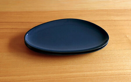 【白山陶器】【グッドデザイン賞受賞】ペトラ ロングプレート(M) ネイビー 2枚セット[TA157]