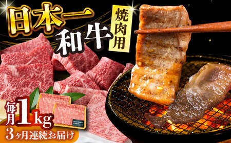 【3回定期便】 A4-A5 長崎和牛 焼肉用 500g×2 [DBS038] 牛肉 焼肉用