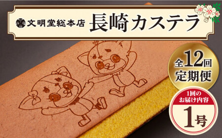 【12回定期便】 おぢか焼印 特撰 カステラ 580g 1箱 [DBF008] カステラ