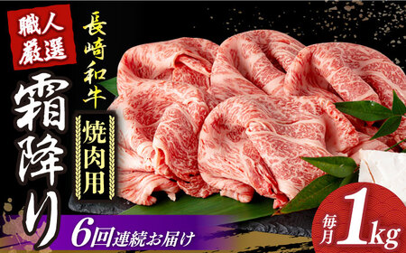 【6回定期便】 長崎和牛 霜降り肉 約1kg [DBK024] 牛肉定期便