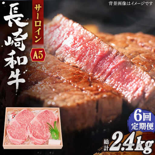 【全6回定期便】長崎和牛 サーロイン ステーキ 総計2.4kg (400g/回)【株式会社 OGAWA】[QBI010]