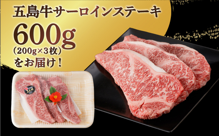 【幻の和牛！やわらかジューシー♪】五島牛 サーロイン ステーキ 牛肉 約200g×3枚 3人前【カミティバリュー】[RBP008]