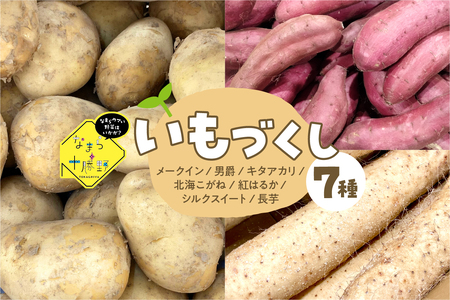 北海道十勝芽室町　なまら十勝野のいもづくし 7種 計4kg ジャガイモ じゃがいも メークイン 男爵 キタアカリ 北海こがね 紅はるか シルクスイート 長芋 産地直送 おすすめ 北海道十勝 芽室町 me001-048c