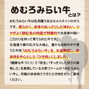 挽き肉 みらい めむろ牛 200g × 6パック 計1.2kg 牛ひき肉 牛ミンチ ひき肉 挽肉 100% 小分け 便利 個包装 チャック付 赤身 氷室熟成 牛肉 国産牛 ホルスタイン 挽肉 ハンバーグ ミンチカツ コロッケ そぼろ 夕食 冷凍 国産 北海道産 十勝 芽室町me007-002c
