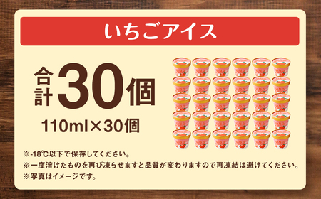 弘乳舎 いちごアイス 30個セット 合計3.3L 【2025年3月下旬以降発送開始予定】 カップアイス アイス 大容量 ファミリーパック