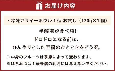 熊本で行列ができる！話題の旬のフルーツを使った 冷凍アサイーボウル 1個 お試し アサイー 冷凍アサイー フルーツ 半解凍 ひんやり 朝食 間食